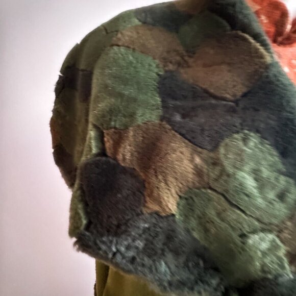 Lace by Nelly Anne Green Wool Faux Fur Fitted Waist A line Coat XXL - Picture 4 of 12